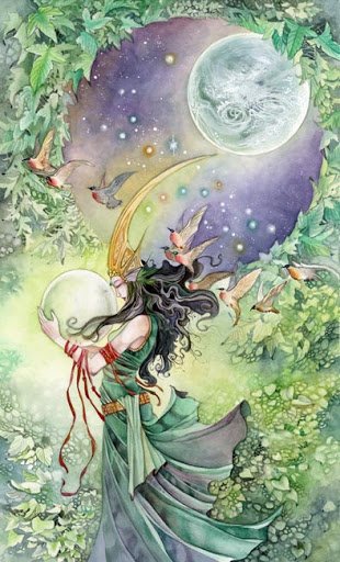 Shadowscapes Tarot - лесная фея в лунном свете
